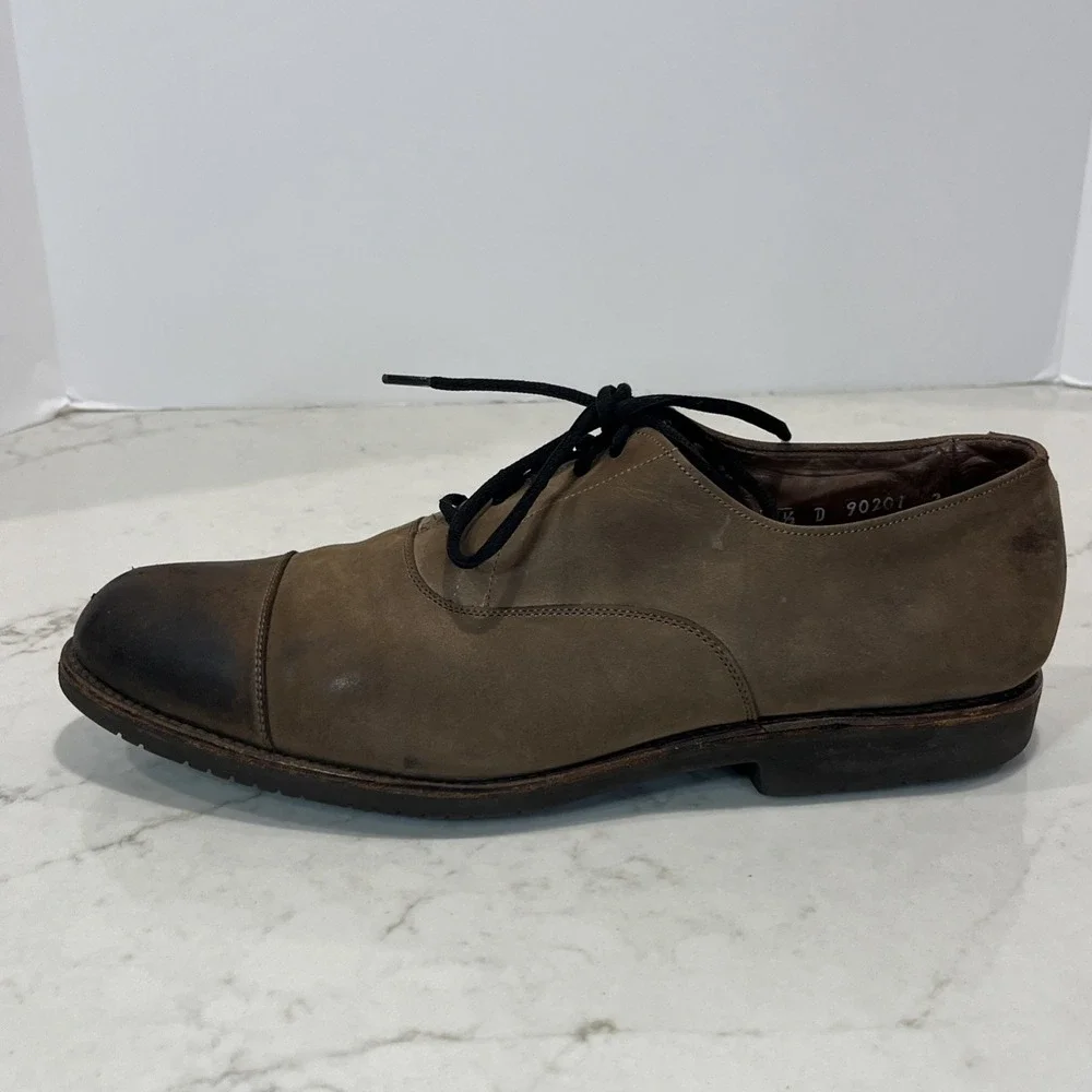 Allen Edmonds Buxton Oxford 11.5 D Cap Toe Burnished Brown Combed Leather‎